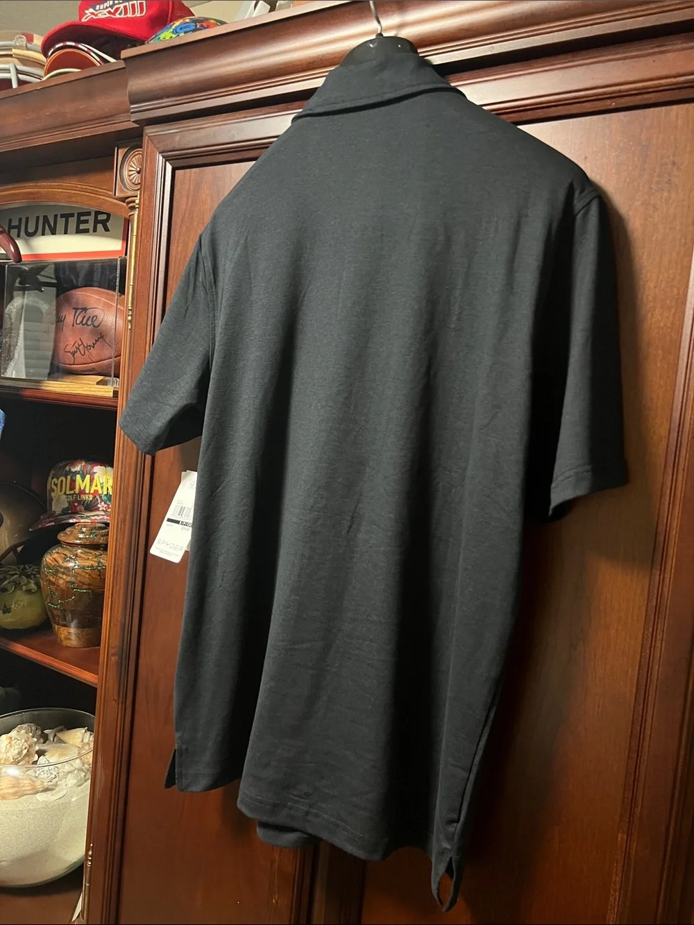 Brand New Spyder Soft Feel Moisture Wicking DryWeb 2-way Stretch Black Golf Polo